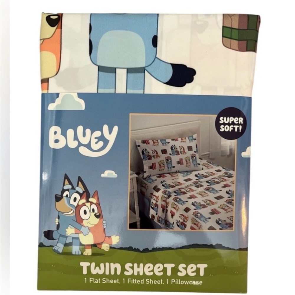 Bluey Holiday Kids 3pc Twin Sheet Set Bedding NEW IN BOX